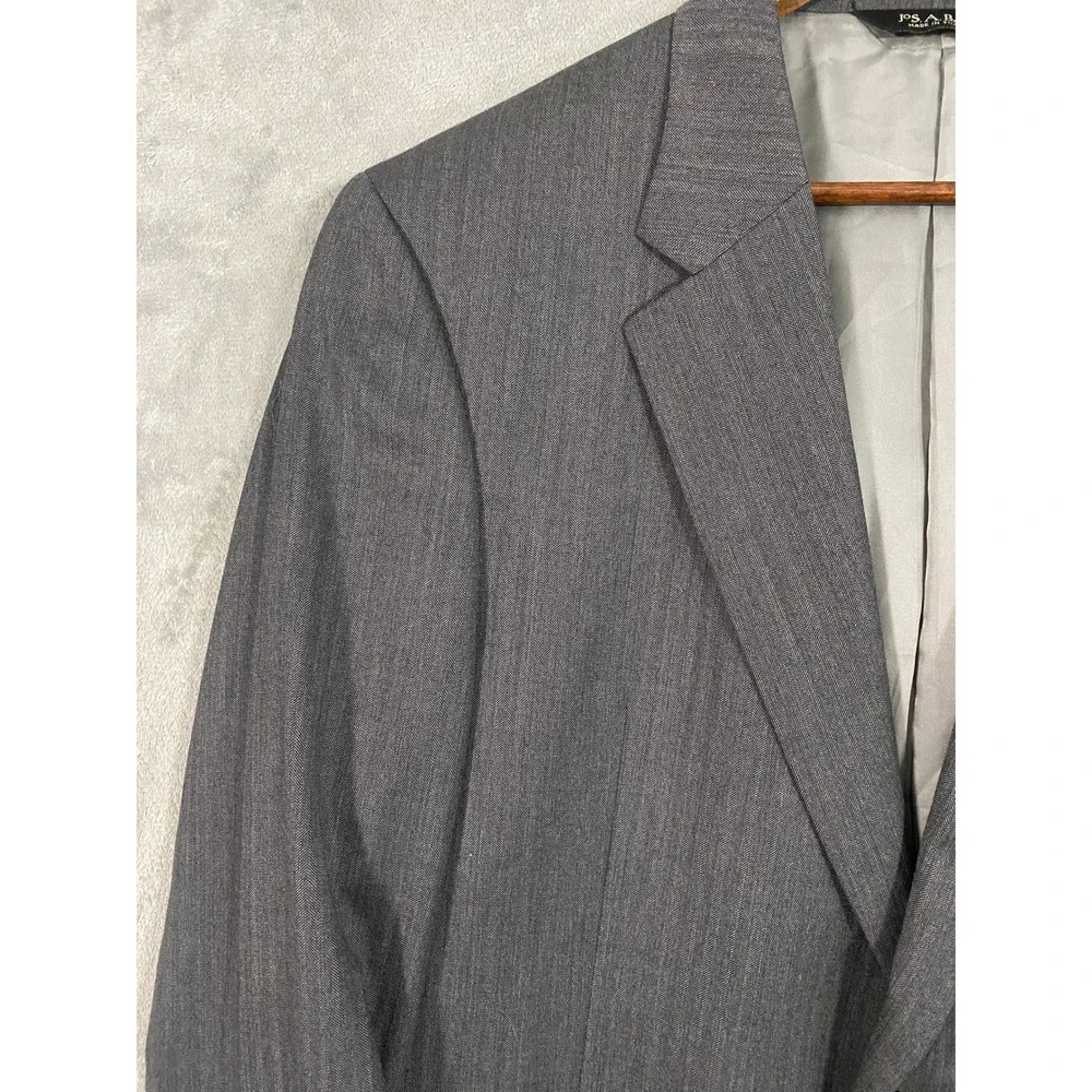 Jos. A. Bank Suit Jacket Mens 43L Gray Signature Collection Wool Herringbone